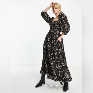 Cream Puff Sleeve Sundress with Scoop Neck smocked from free people size small